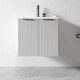 3D-2W 600x450x550mm Grey Wall Hung Plywood Vanity with Ceramic Basin